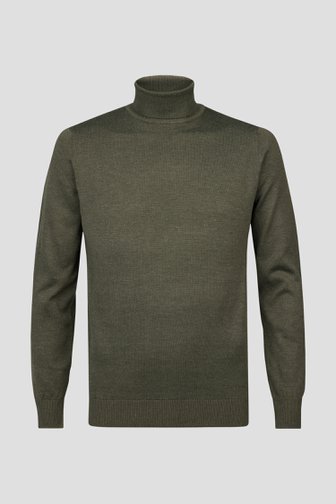 Pull fin kaki à col roulé de Michaelis pour Hommes