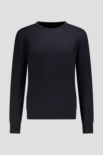 Le devant de Pull fin noir à col rond de Dansaert Blue pour Hommes