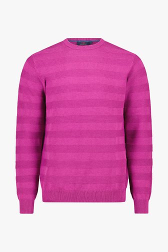 Pull fin rose-violet côtelé de Dansaert Blue pour Hommes