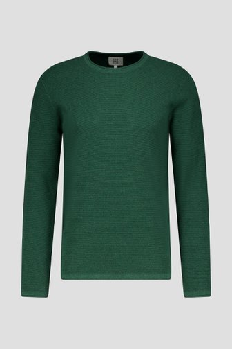 Pull fin texturé vert foncé de Casual Five pour Hommes