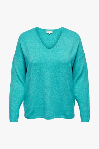 Pull fin turquoise de Only Carmakoma pour Femmes