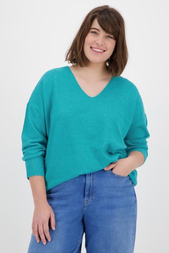 Pull fin turquoise de Only Carmakoma pour Femmes