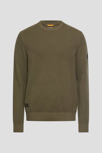 Photo produit 1 de Pull finement tricoté vert olive de Camel active pour Hommes
