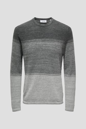 Le devant de Pull gris avec dégradé de couleurs de Only & Sons pour Hommes