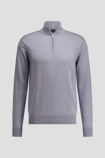 Photo produit 1 de Pull gris en laine à col zippé de Dansaert Black Premium pour Hommes