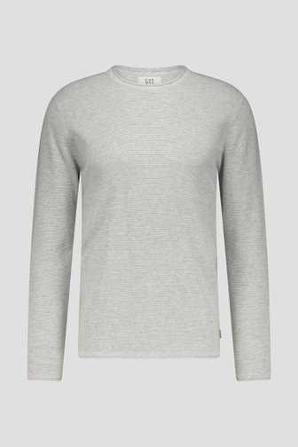 Pull gris finement texturé de Casual Five pour Hommes