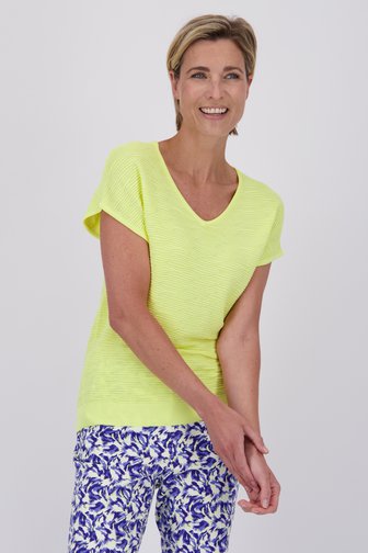 Pull jaune avec structure ondulée de Claude Arielle pour Femmes