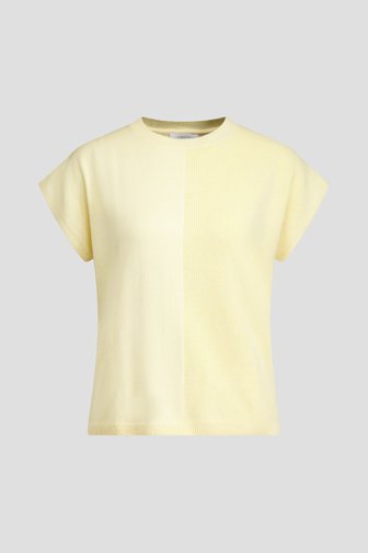 Le devant de Pull jaune en maille fine de Liberty Island pour Femmes