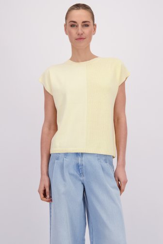 Le devant de Pull jaune en maille fine de Liberty Island pour Femmes