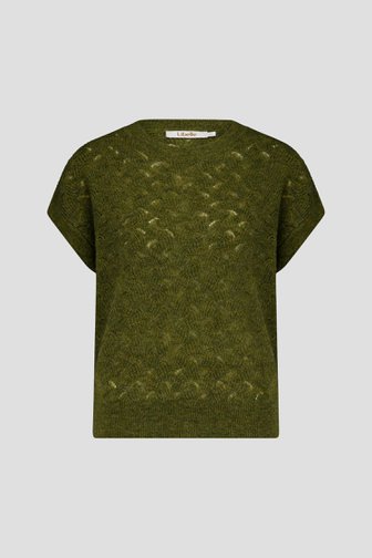 Pull kaki avec motif ajouré de Libelle pour Femmes