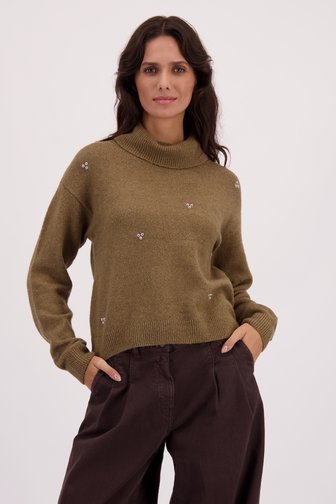Le devant de Pull kaki avec studs de Louise pour Femmes