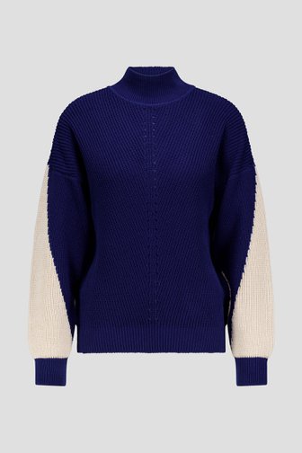 Photo produit 1 de Pull marine avec accent beige de AC by Annelien Coorevits pour Femmes