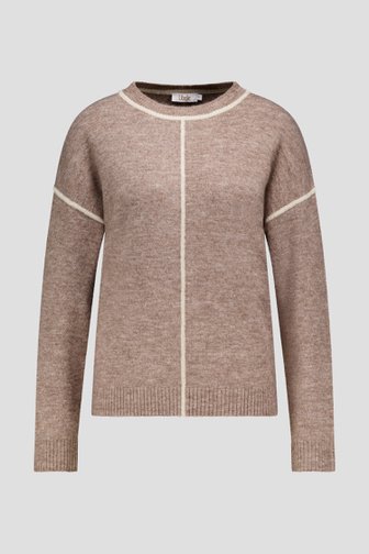 Le devant de Pull marron à rayure pailletée de Libelle pour Femmes