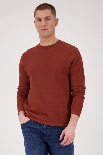 Pull marron à structure fine  de Casual Five pour Hommes
