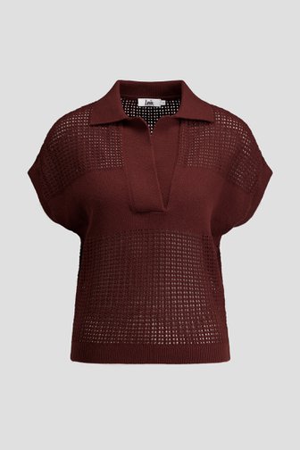 Le devant de Pull marron au crochet de Louise pour Femmes