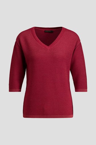 Le devant de Pull marron rouille à paillettes de Claude Arielle pour Femmes