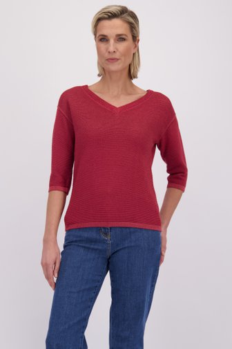 Le devant de Pull marron rouille à paillettes de Claude Arielle pour Femmes