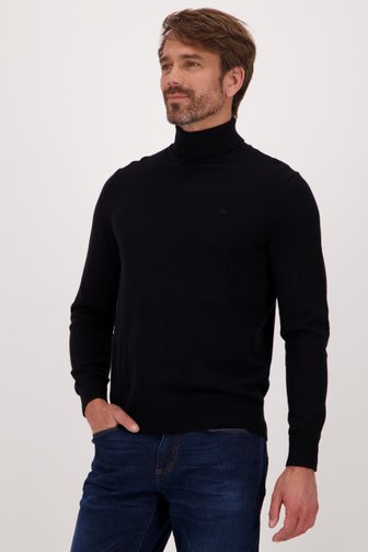 Pull noir à col roulé de Dansaert Blue pour Hommes