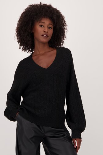 Le devant de  Pull noir à paillettes de JDY pour Femmes