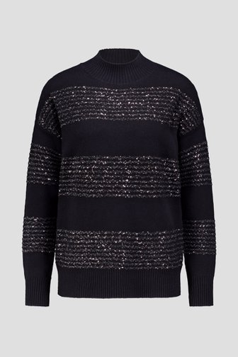 Photo produit 1 de Pull noir à rayures pailletées de Barbara Lebek pour Femmes