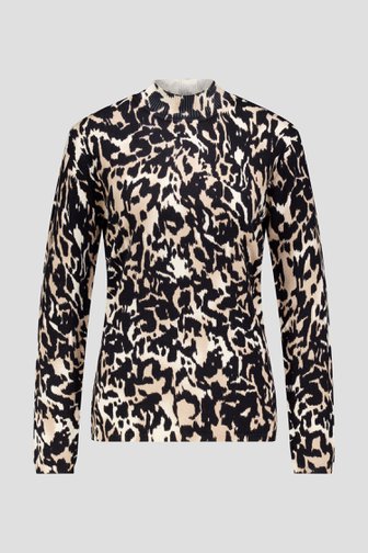 Photo produit 1 de Pull noir avec imprimé beige de Barbara Lebek pour Femmes