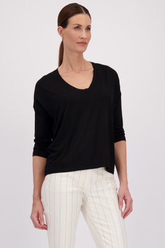 Pull noir fin avec encolure ronde de More & More pour Femmes