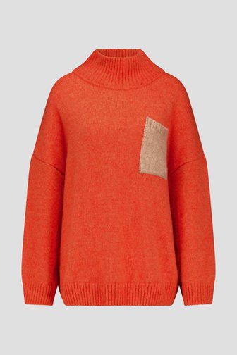 Le devant de Pull orange à col montant de AC by Annelien Coorevits pour Femmes