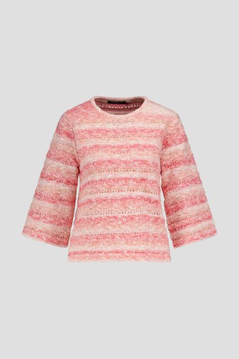 Pull orange avec motif ajouré de Signature pour Femmes