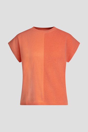 Le devant de Pull orange en maille fine de Liberty Island pour Femmes