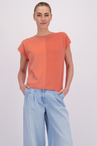 Le devant de Pull orange en maille fine de Liberty Island pour Femmes
