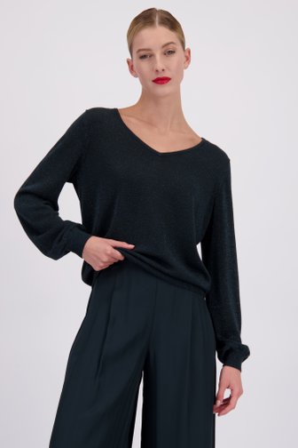 Pull pailleté vert foncé