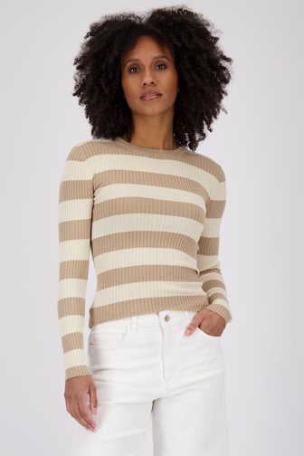 Pull rayé beige	 de JDY pour Femmes