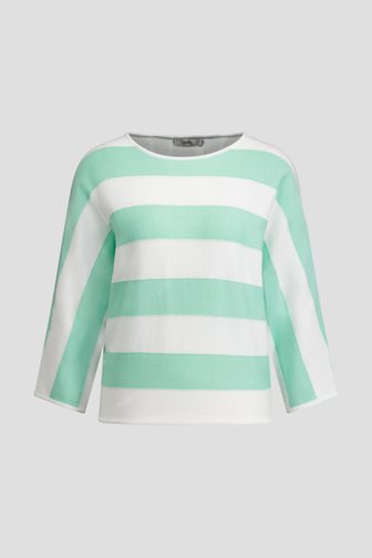 Photo produit 1 de Pull rayé blanc-vert de Libelle pour Femmes