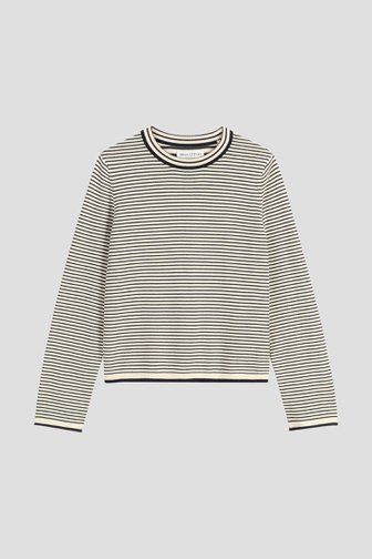Le devant de Pull rayé bleu et blanc de Marc O'Polo pour Femmes