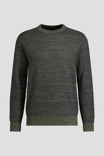 Le devant de Pull rayé bleu et vert de Ravøtt pour Hommes