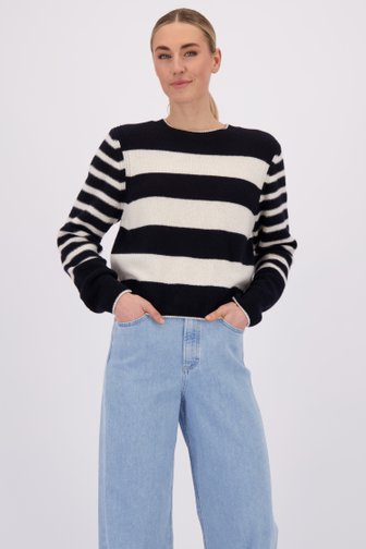 Le devant de Pull rayé bleu marine et écru de Marc O'Polo pour Femmes