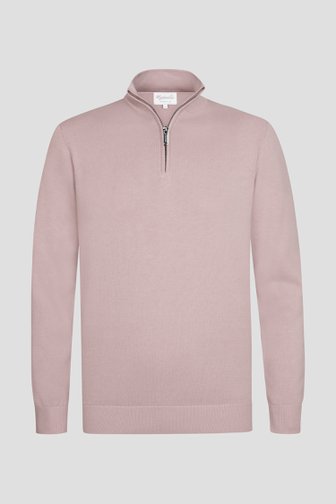 Le devant de Pull rose à col zippé – Slim fit de Michaelis pour Hommes