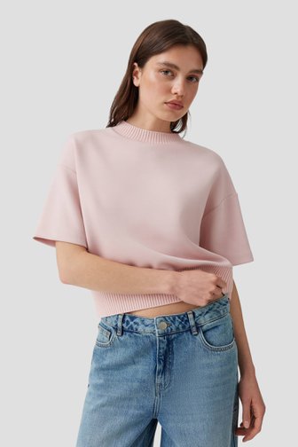 Le devant de Pull rose à manches courtes de Opus pour Femmes