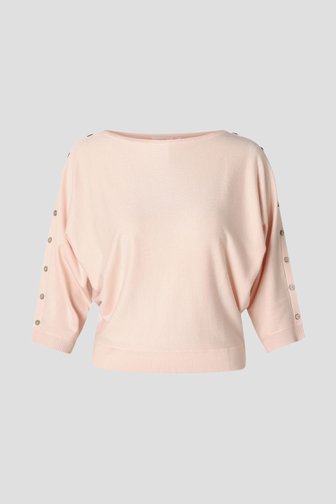 Photo produit 1 de Pull rose clair à manches 3/4 de Yest Curve pour Femmes