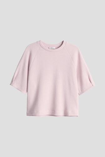 Le devant de Pull rose doux à manches courtes de Opus pour Femmes