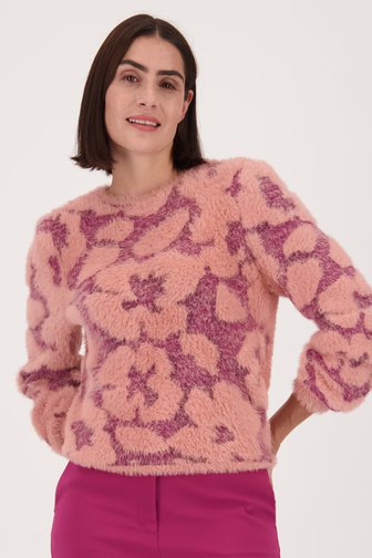 Pull rose doux avec motif floral de D'Auvry pour Femmes