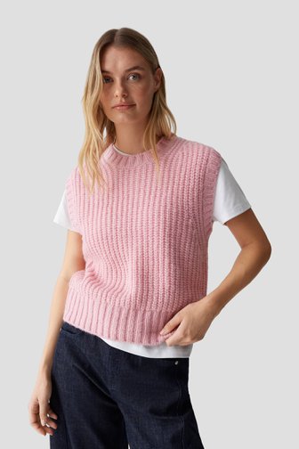 Le devant de Pull rose sans manches de Opus pour Femmes