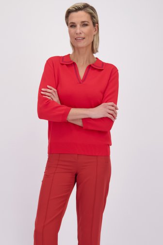 Le devant de Pull rouge à manches trois-quarts de Claude Arielle pour Femmes