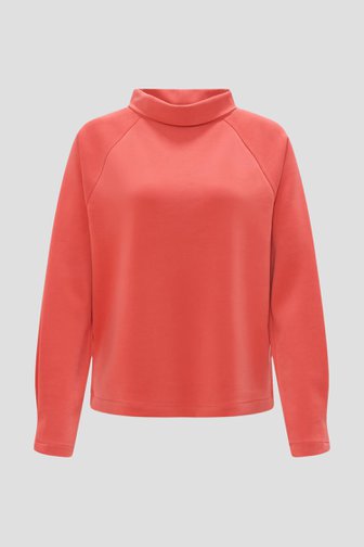 Pull rouge doux avec col montant	 de Opus pour Femmes