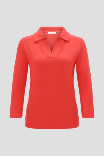 Le devant de Pull rouge doux avec col de Opus pour Femmes