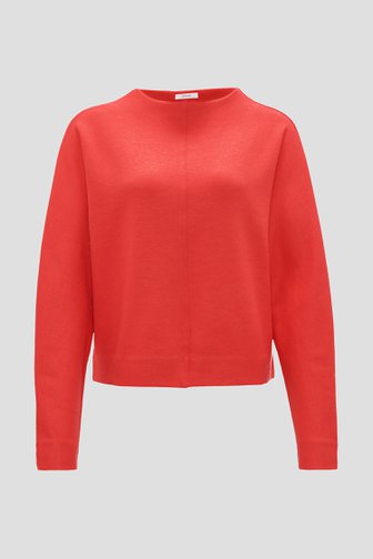 Le devant de Pull rouge en maille avec manches chauve-souris de Opus pour Femmes