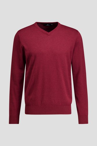 Le devant de Pull rouge foncé avec col en V de Dansaert Blue pour Hommes