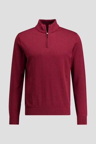 Le devant de Pull rouge foncé avec col zippé de Dansaert Blue pour Hommes