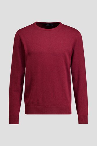 Le devant de Pull rouge foncé en coton à col rond de Dansaert Blue pour Hommes