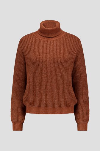 Le devant de Pull rouille avec col roulé et laine de AC by Annelien Coorevits pour Femmes